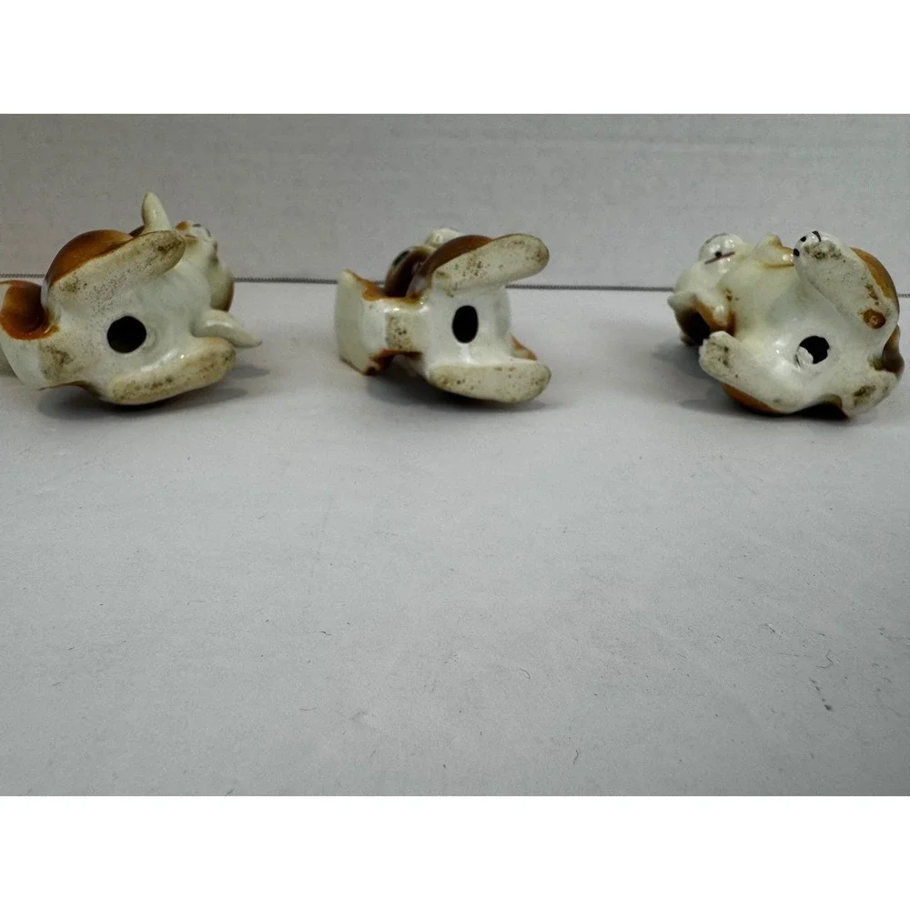 Vintage Ceramic Squirrel‎ Figurines Set of 3 Brown Cream Mid Century Kitsch 3in